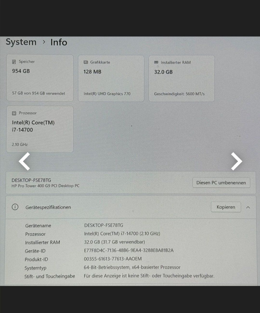 PC: HP Pro Tower PC Intel vPro Essentials / 32 gb ram – Usato da Küssnacht am Rigi venduto da ricard0_milos 4