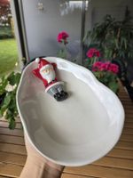 Weihnachtliche Keramikschale mit Santa – Winterdeko