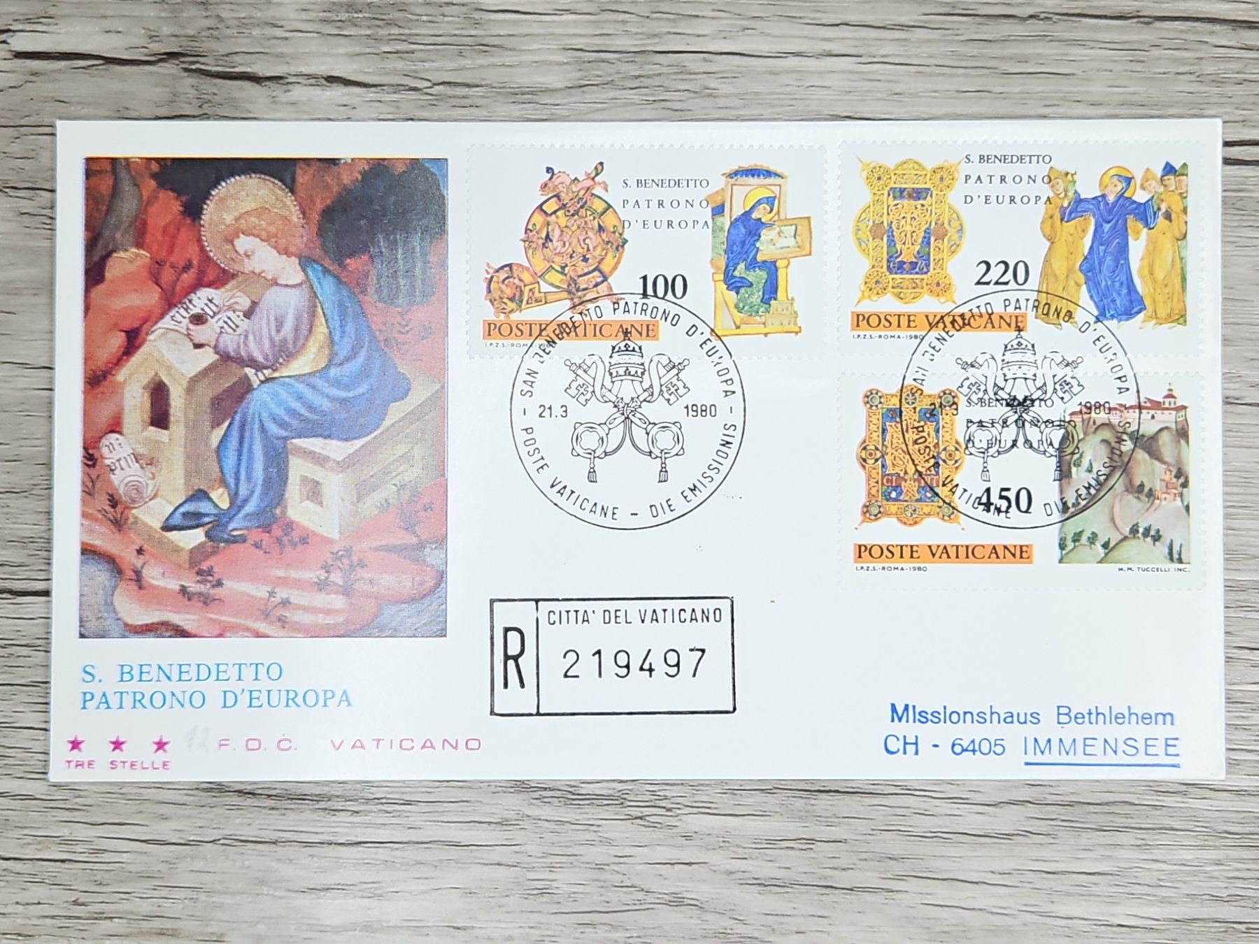 Tutti i francobolli: CL05 Enveloppe + Timbre Poste Vaticane 1980 – Usato da Cousset venduto da Patrick_Collections