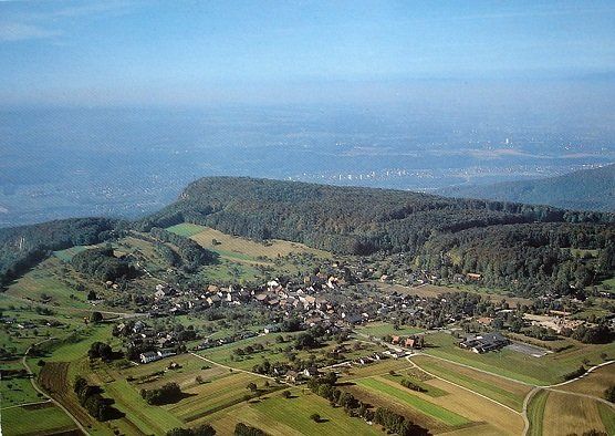 Cartoline postali: GEMPEN SO mit Gempenturm, Flugaufnahme – Usato da Jona venduto da philajona
