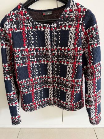 Street One Jacke Jacquard dunkelblau rot weiss/Grösse 36