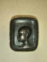 Bronze Schale mit Profilkopf Suisse Antik(em81)