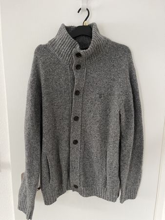 GANT Strickjacke Herren 2XL Grau Wolle Winter Top Zustand!