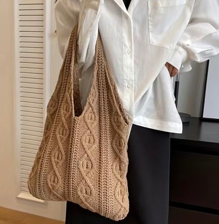 sac  en tricot beige, doux