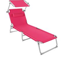 Gartenliege Chloé pink klappbar, stufenlos verstellbares So