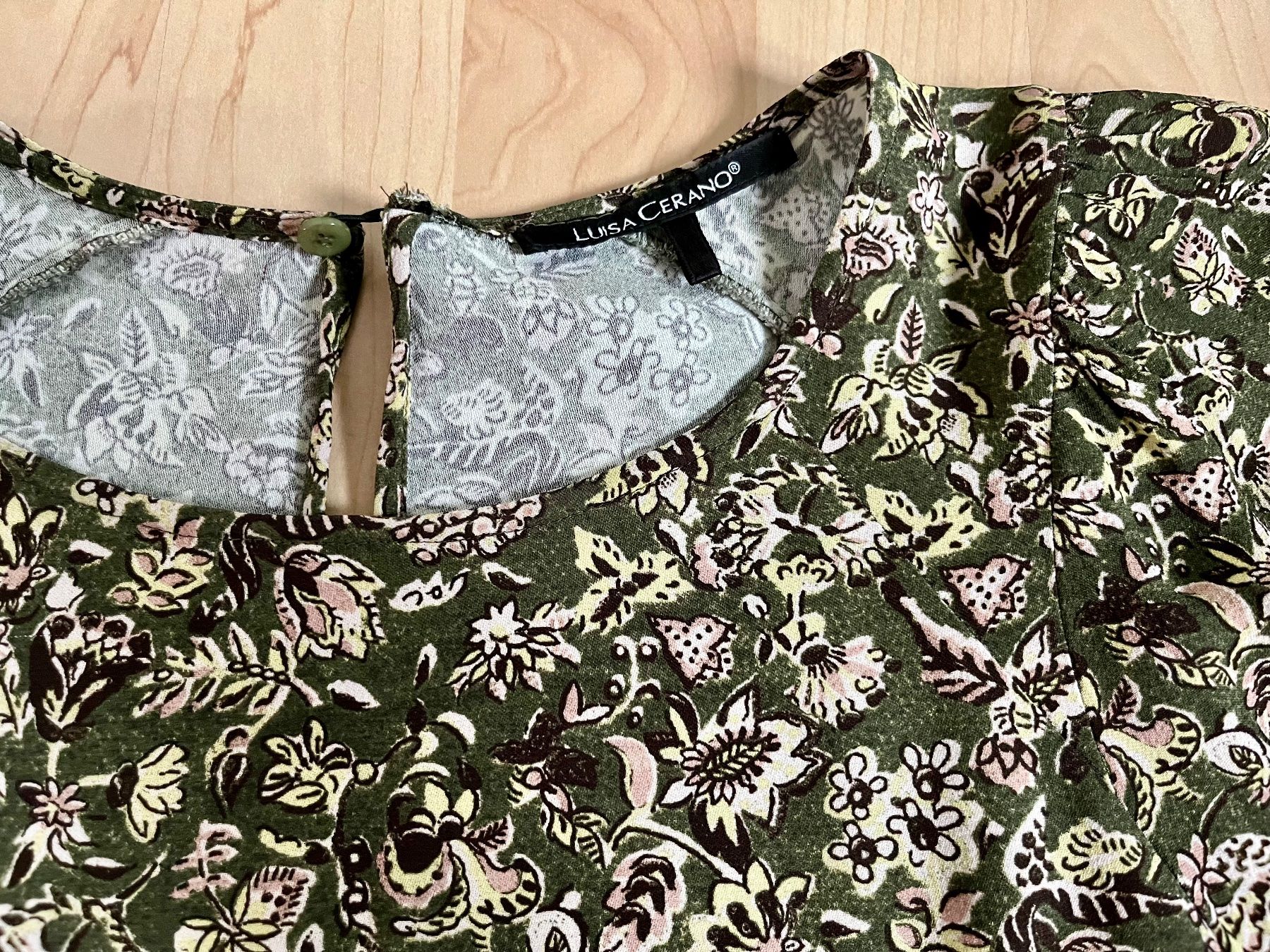 Luisa Cerano Camicette: Luisa Cerano: Bluse, Blümchen auf Grün, 38 – Usato da Luzern venduto da ellitussi 2
