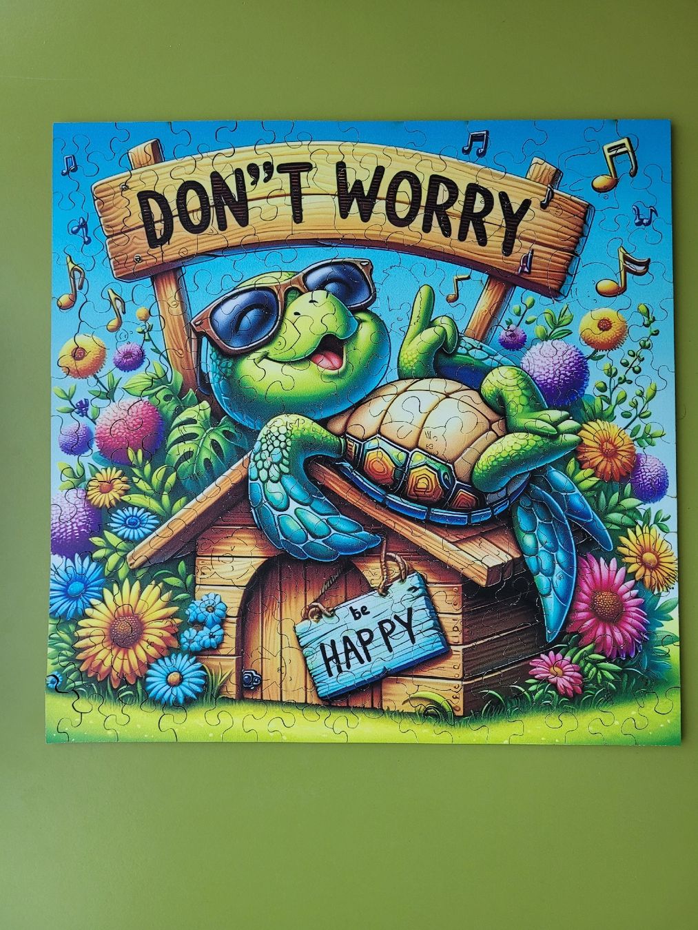 Puzzle: Holz Puzzle, Happy Turtle, Don't Worry – Usato da Niederbipp venduto da Schlako