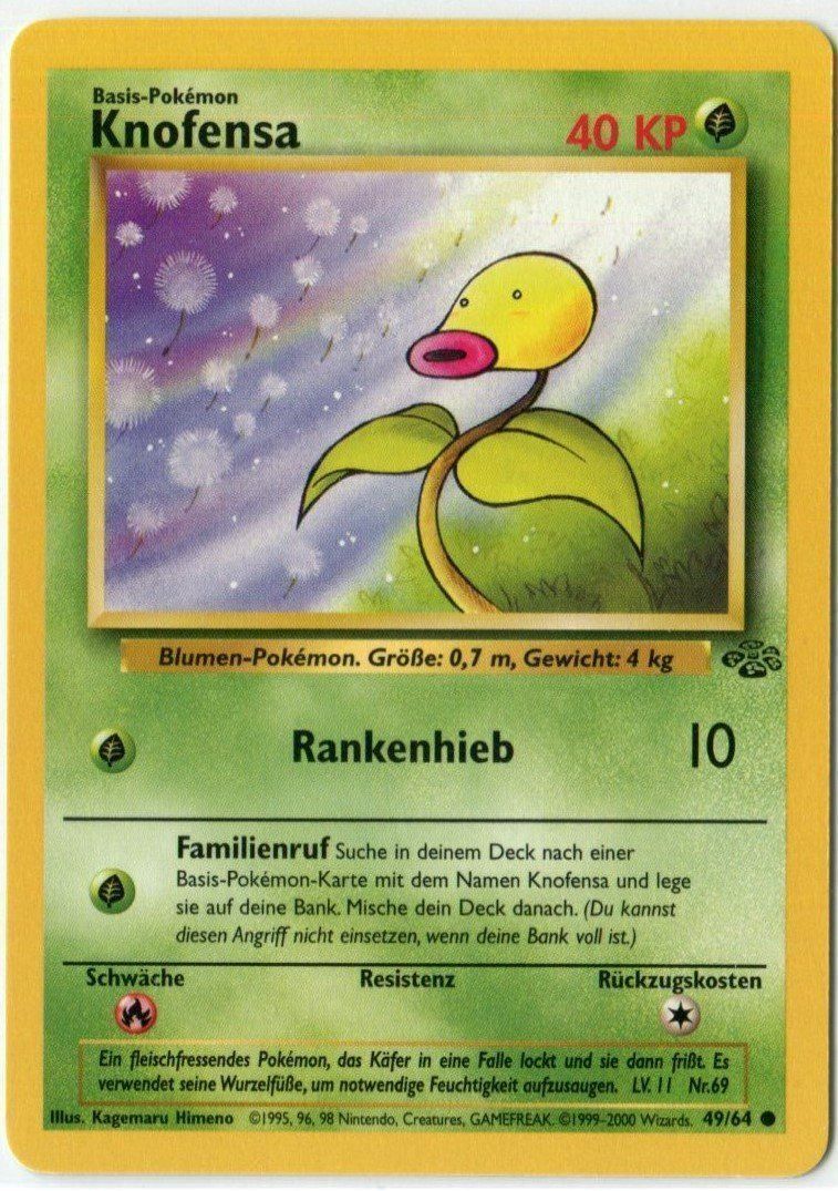Pokémon Carte collezionabili: Knofensa Dschungel 49/64 Deutsch Mint – Nuovo (secondo la descrizione) da Dornach venduto da Deco89