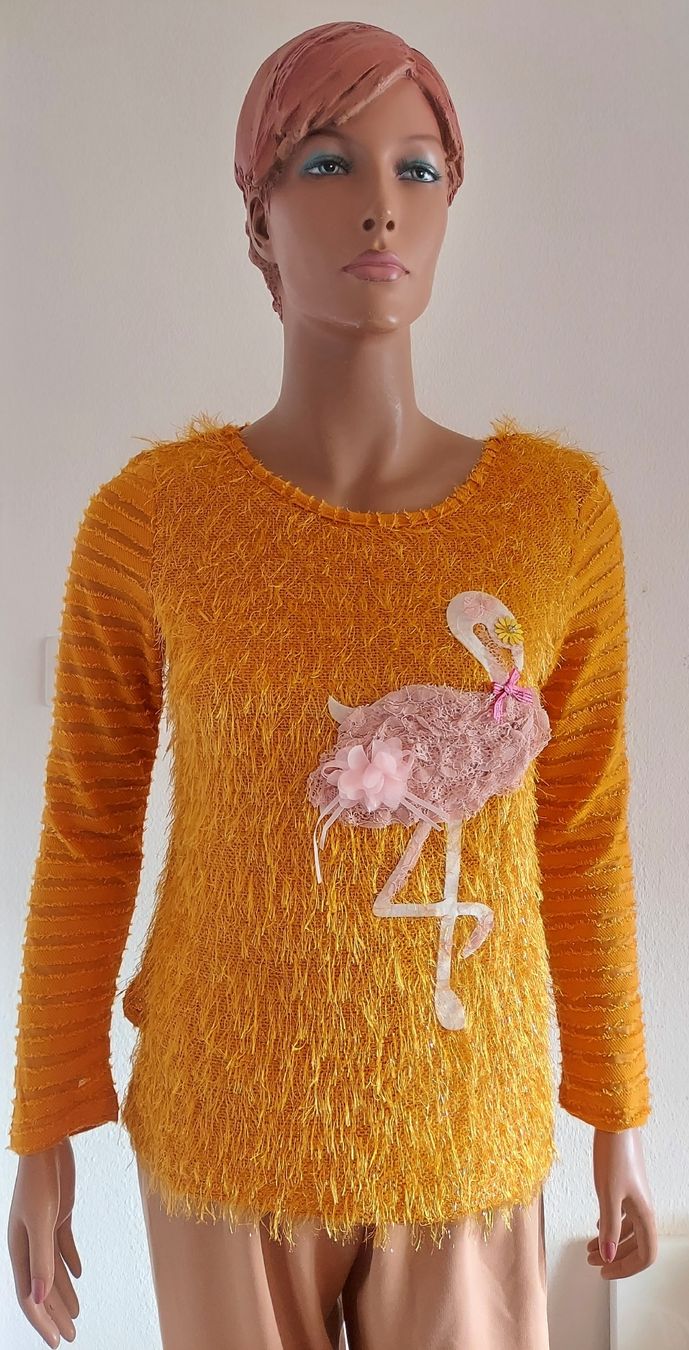 Maglioni & Felpe: Neuer glitzerner Damen Pullover mit Flamingo, Gr. L – Nuovo e nell'imballaggio originale da Basel venduto da Mazzo84