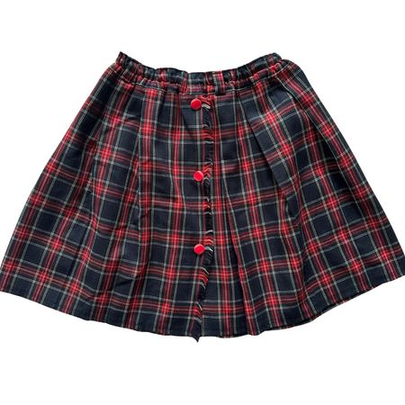 Cute Y2K Checkered Pleated Skirt Vintage Fall Style, S