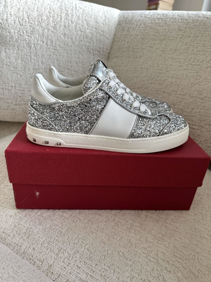 Valentino Scarpe da donna: Valentino Garavani Rockstud Sneaker Glitter – Usato da Zürich venduto da di_archive 4