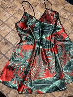 Chic Tropicale: Abito da notte di raso-Tg.L-Rosso e Verde