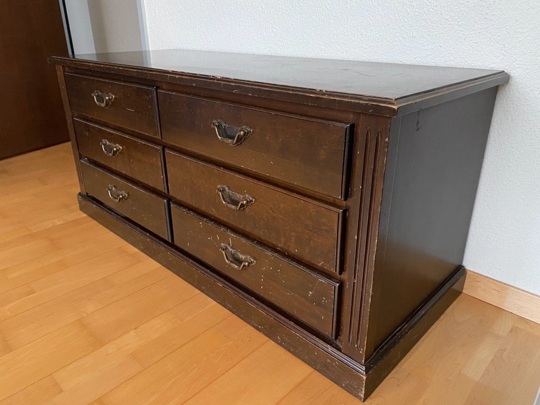 Cassettiere: Vintage Holzkommode mit 6 Schubladen, Echtholz – Usato da Buochs venduto da cedj 1