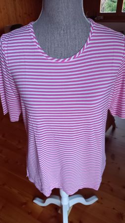Gerry Weber Shirt, gestreift, pink-weiss, Gr. 40/42, Sommer