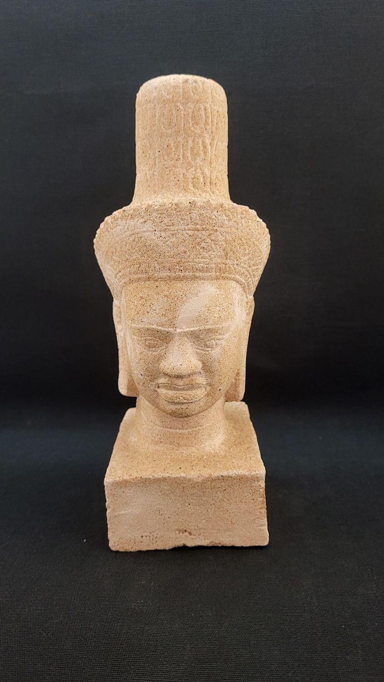 Sculture & Statue: Shiva-Kopfstatue Khmer – Usato da Basel venduto da spinne02 1