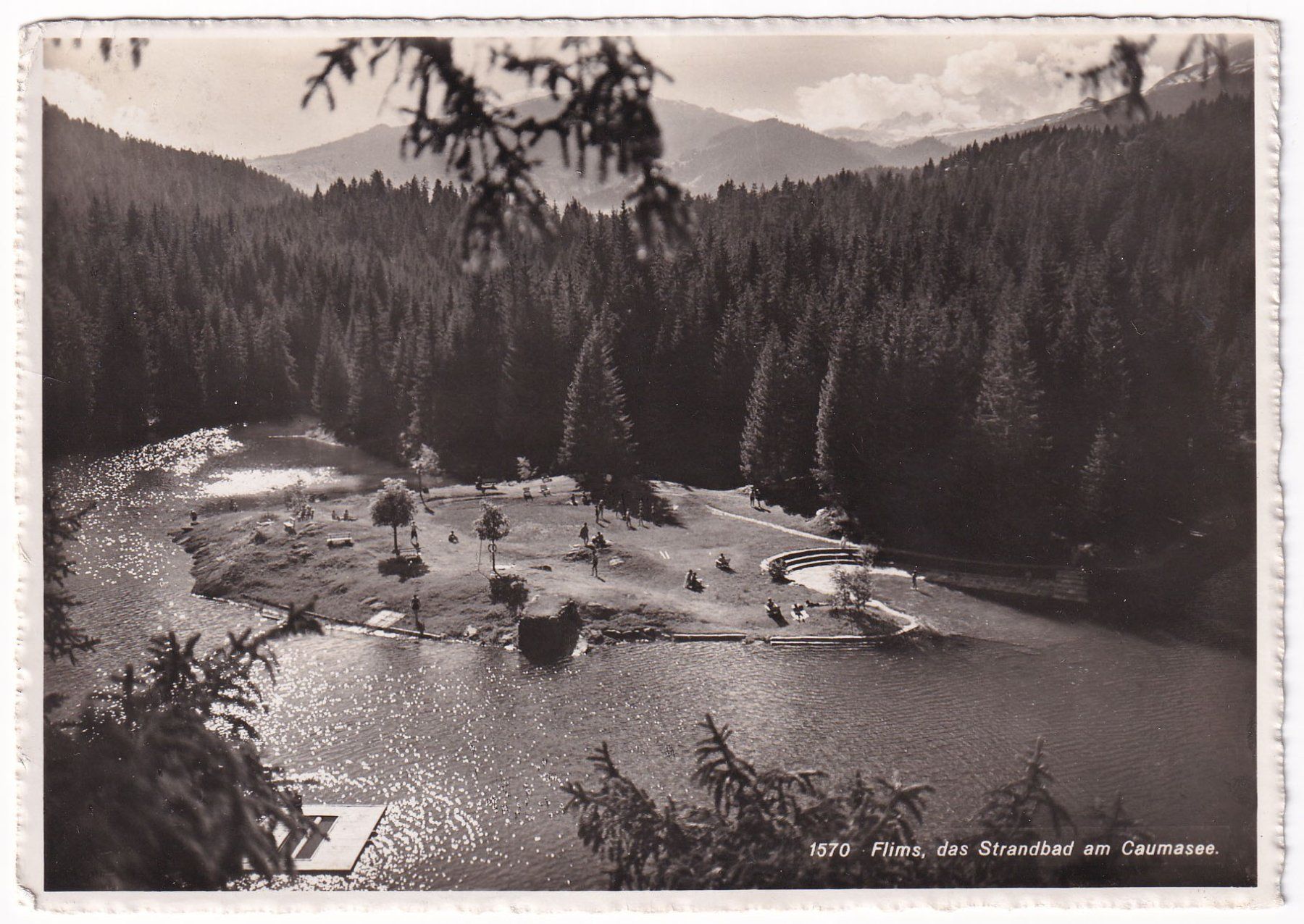 Cartoline postali: Flims das Standbad am Caumasee  1941 – Usato da Cormoret venduto da Pascalll2001