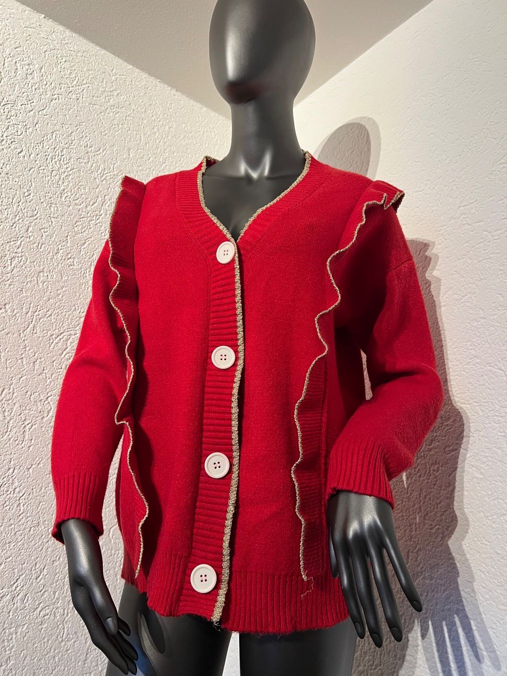 Giacche: Frühling Herbst Damen Strickjacke Rot Gr M – Usato da Frenkendorf venduto da Style365 1