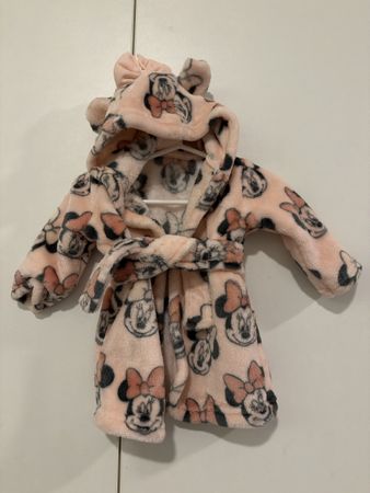 Baby girl, pink Disney Minnie Mouse bathrobe - 0-3 months