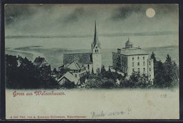 Mondschein-AK Walzenhausen, Ortspartie m