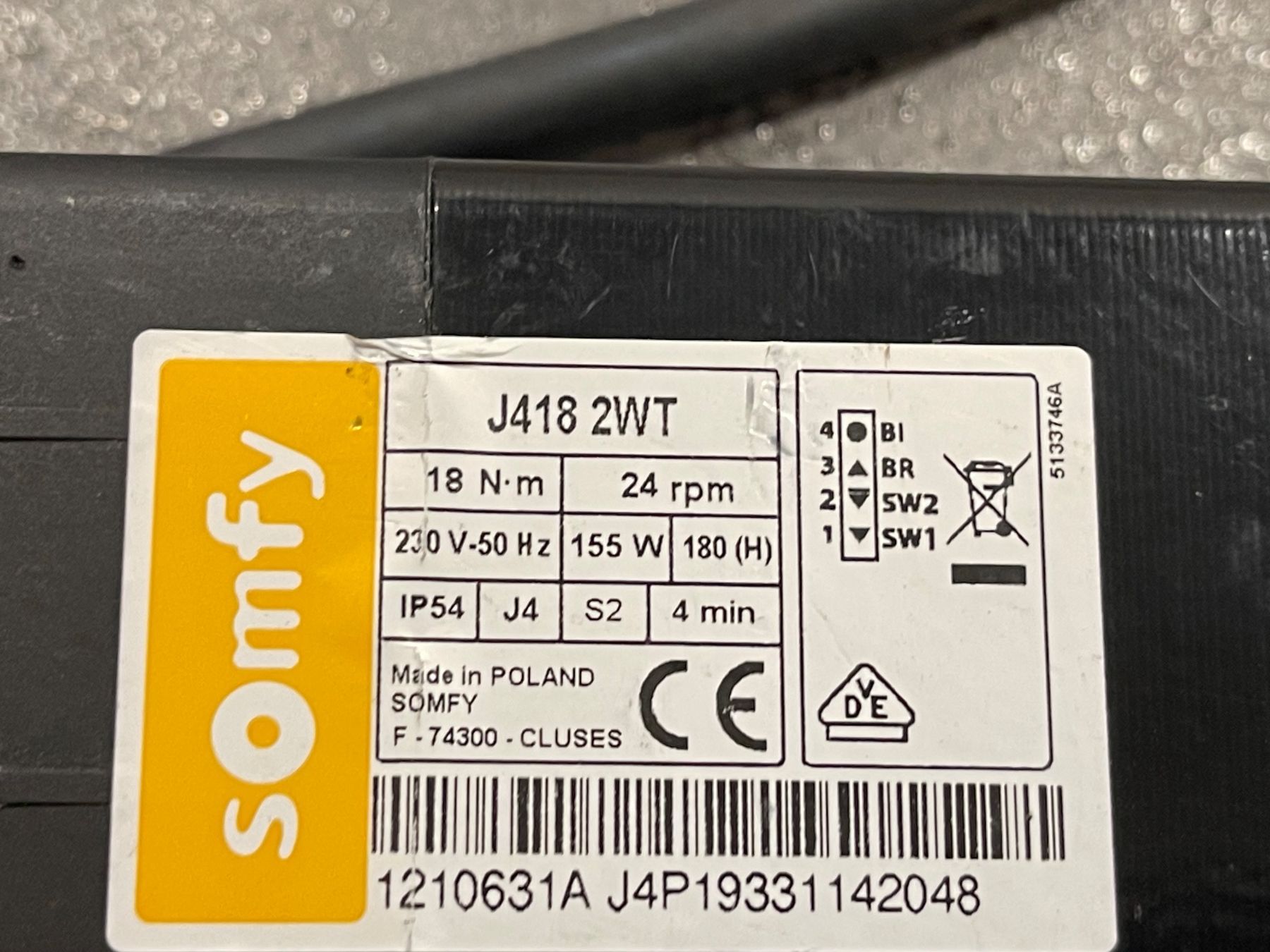 Somfy Tende da sole: Somfy J418 2WT absolute Neuware Storenmotor – Nuovo e nell'imballaggio originale da Zürich venduto da Shalashaska 1