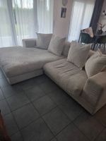 Gemütliches Cordsofa L-Form in Beige