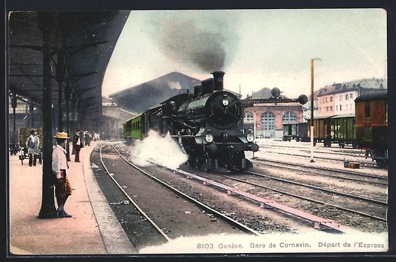 Cartoline postali: Genève, Gare de Cornavin - Départ de l – Usato da Berlin venduto da bartko-reher
