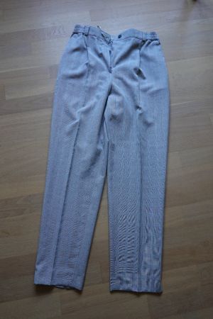 Elegante Fink Hose Stoffhose grau kariert - 40 - wie NEU