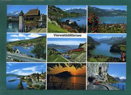 Vierwaldstättersee, Mehrbilderkarte,1989, gelaufen