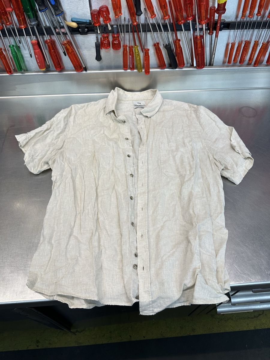 C&A Hemden: Kurzarmhemd C&A Leinenmix beige – Gebraucht aus Schwende von weesli