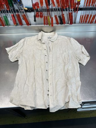 Kurzarmhemd C&A Leinenmix beige