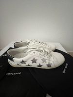 Saint Laurent Sneakers Leder Weiss Sterne Grösse 39