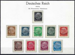 Deutsches Reich 1933/36 Wasserzeichen -Hakenkreuz gest.
