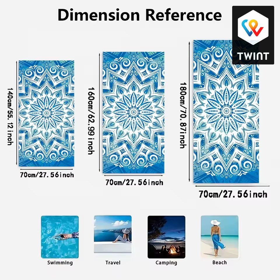 Teli da bagno: Serviette de plage élégante au design moderne soleil – Nuovo e nell'imballaggio originale da Saignelégier venduto da onekeystore 5