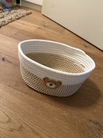 Aufbewahrungskorb Baumwollseil beige weiss mit Bär