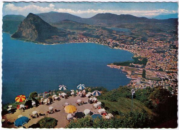 Ansichtskarten: Lugano - Monte Bré Kulmterrasse – Gebraucht aus Binningen von Mountainrider