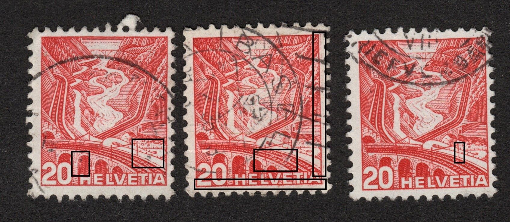 Tutti i francobolli: 003b CH 1936 Paesaggio/Difetti – Usato da Breganzona venduto da dede46