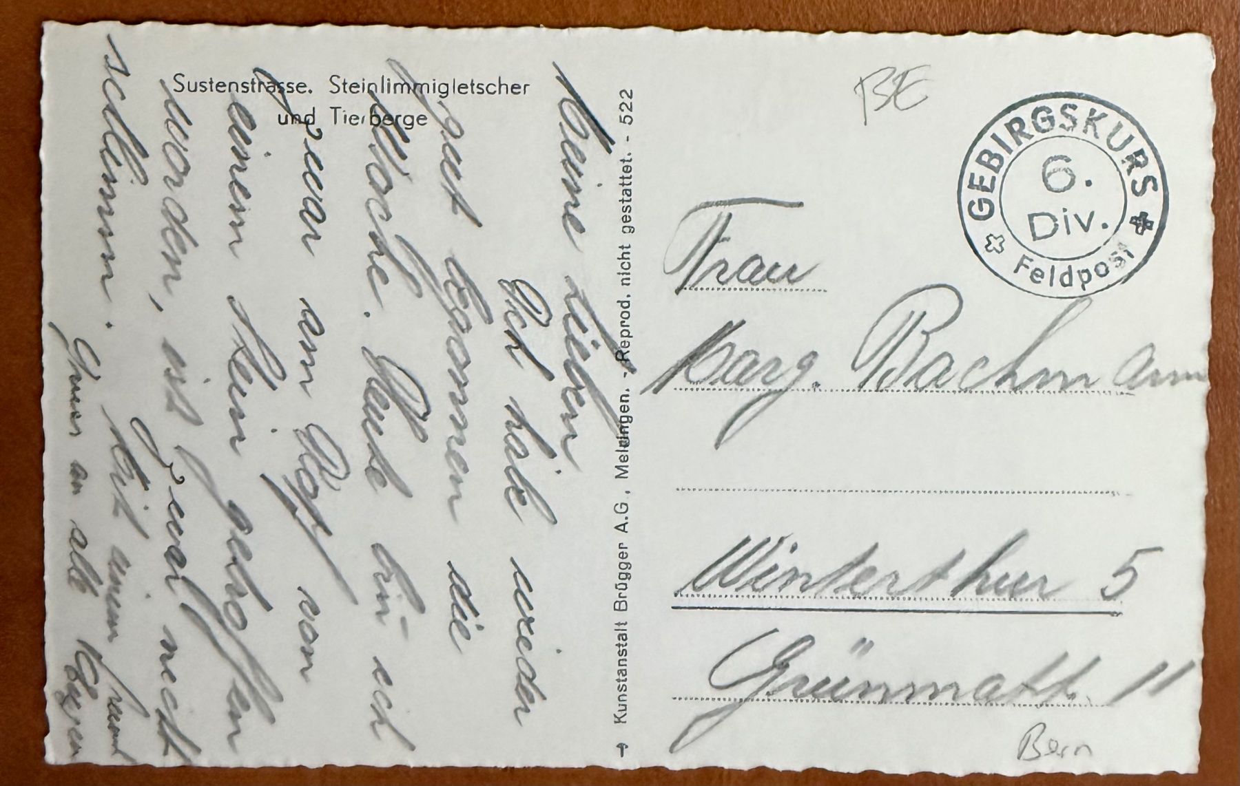 Cartes postales: Sustenstrasse - Steiglimmigletscher - AK – D'occasion à Lutry par Ediego 1