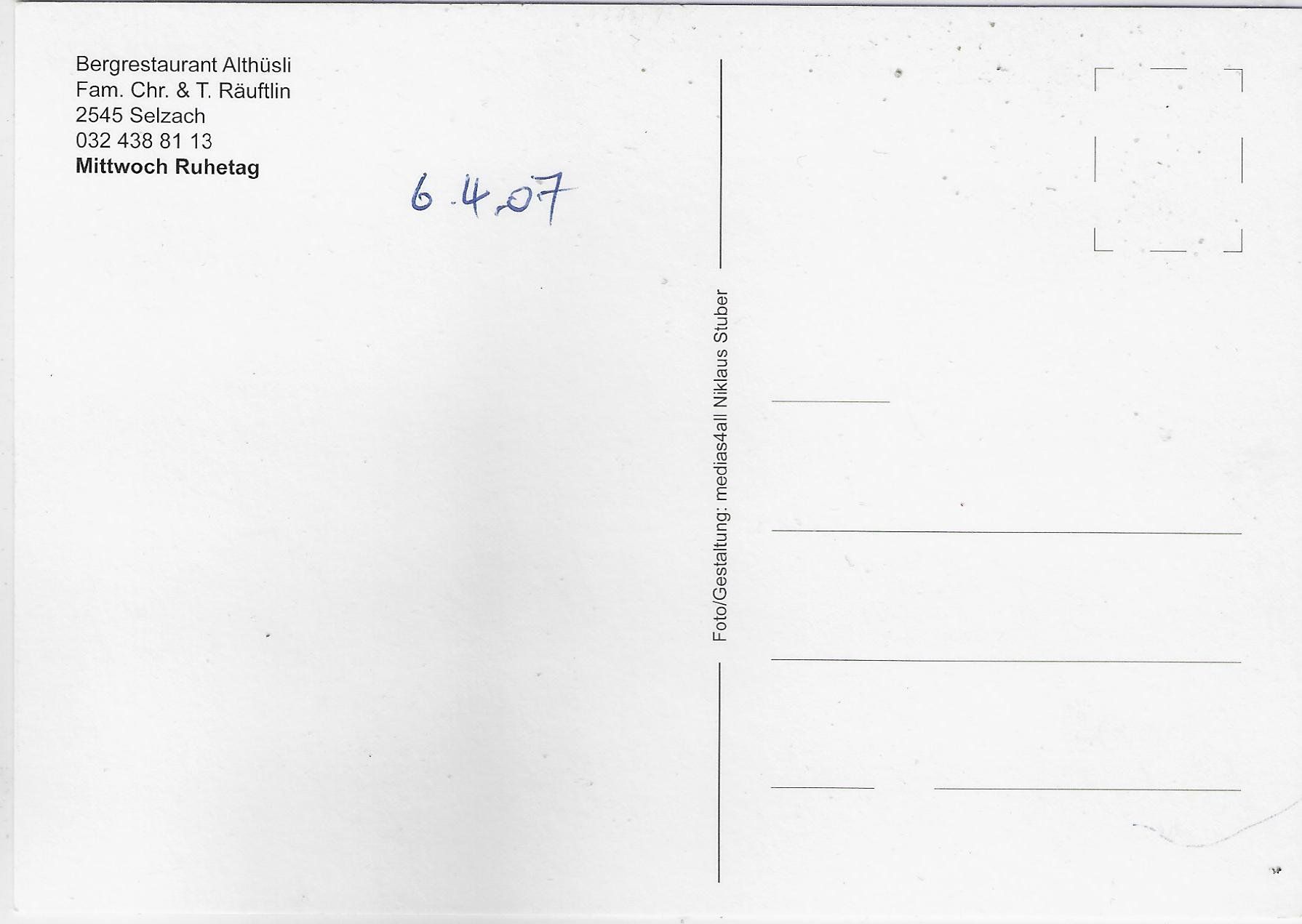 Cartoline postali: Bergrestaurant Althüsli Selzach – Usato da Ettingen venduto da Kartenplanet 1