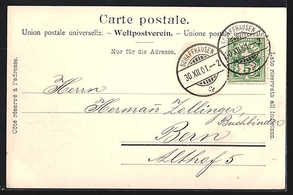 Cartoline postali: Schaffhausen, Blick in die Bahnhofstrass – Usato da Berlin venduto da bartko-reher 1
