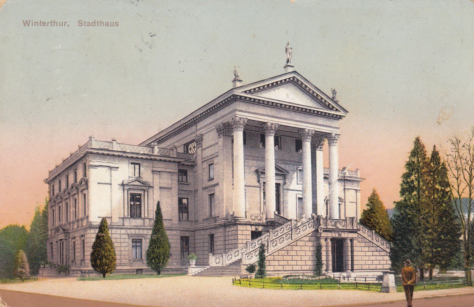Cartoline postali: 1911 Ansichtskarte Stadthaus WINTERTHUR, Postkarte – Usato da Rheinfelden venduto da ricci62