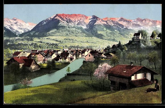 Cartoline postali: Sarnen, Blick gegen Landenberg u. Nünal – Usato da Berlin venduto da bartko-reher