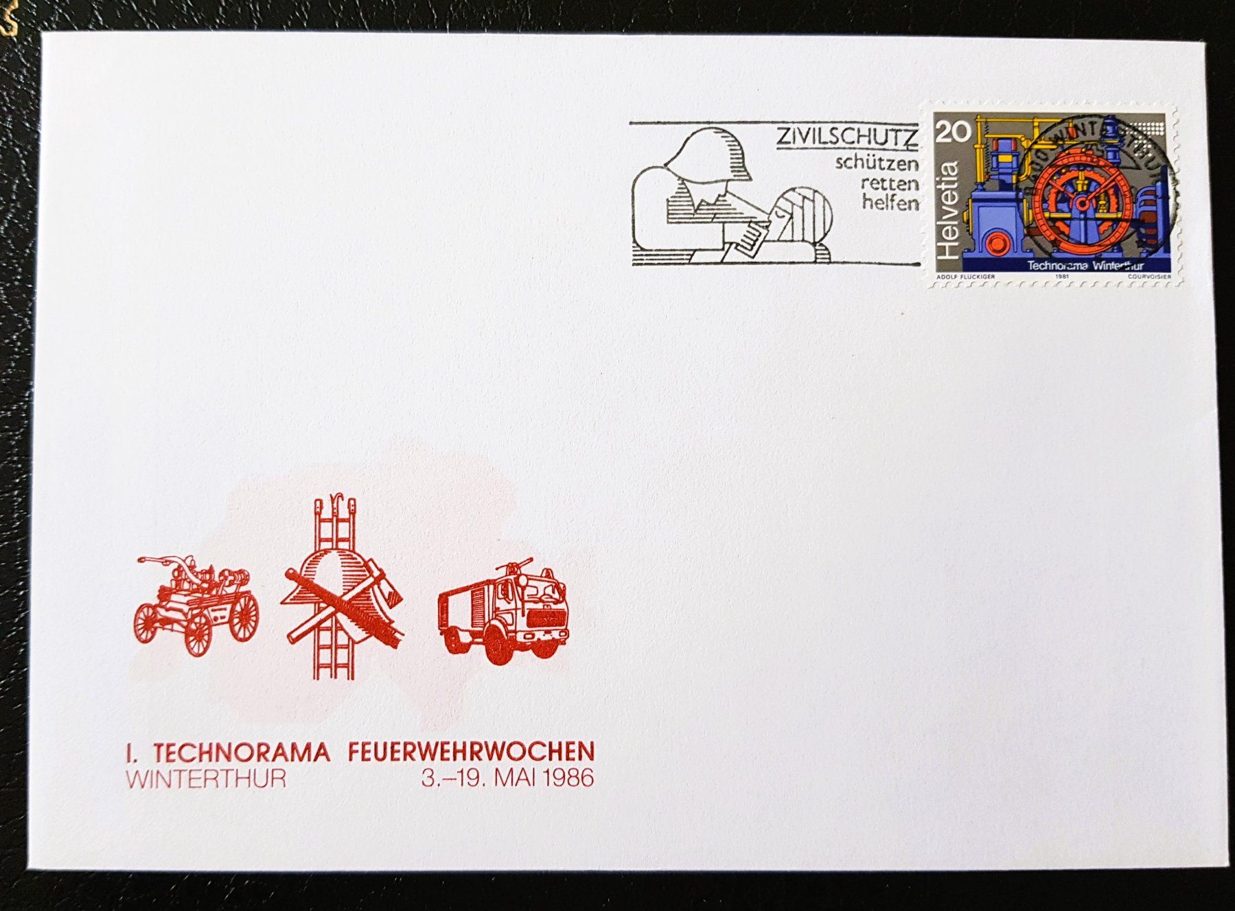 Tutti i francobolli: 1986 Erste Technorama Feuerwehrwochen Sonderbrief – Nuovo (secondo la descrizione) da Winterthur venduto da Saba1972