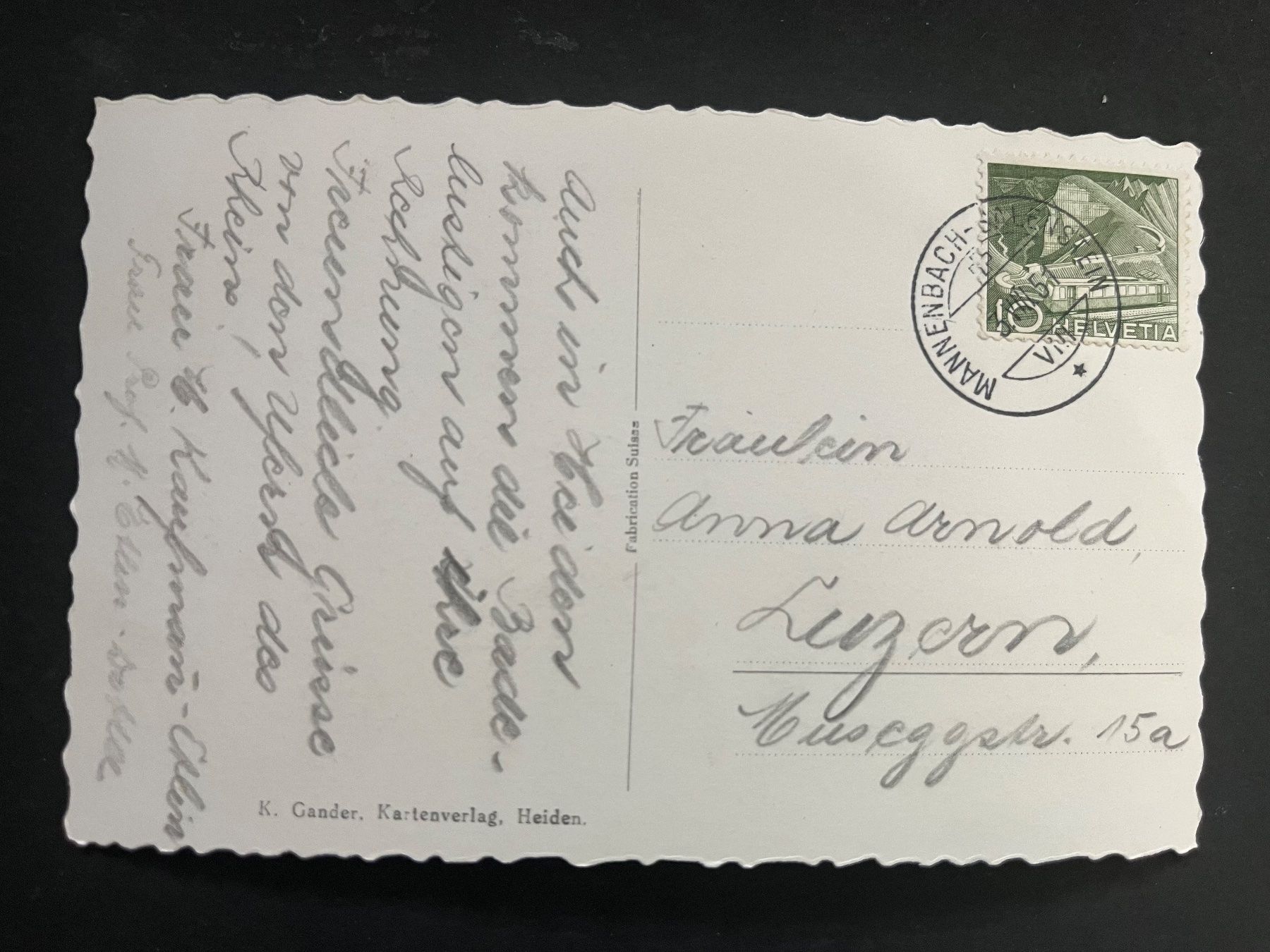 Cartoline postali: HEIDEN Schwimm- und Sonnenbad, ca. 1950 – Usato da Ostermundigen venduto da DaxKarten-75 1