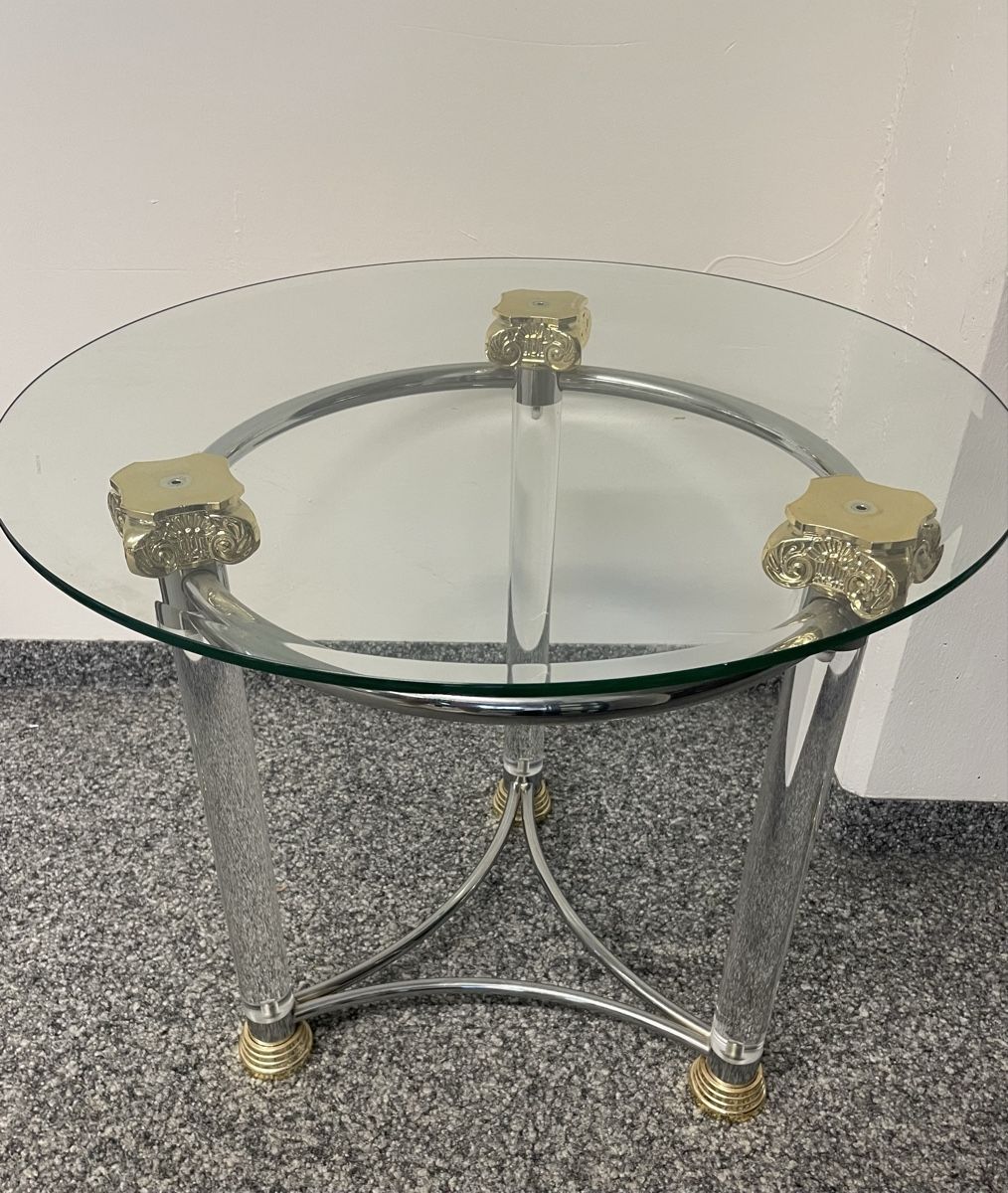 Tavoli: Tisch Glas Metall Rund Durchmesser  Höhe 50cm – Usato da Au ZH venduto da Jaggy4 1