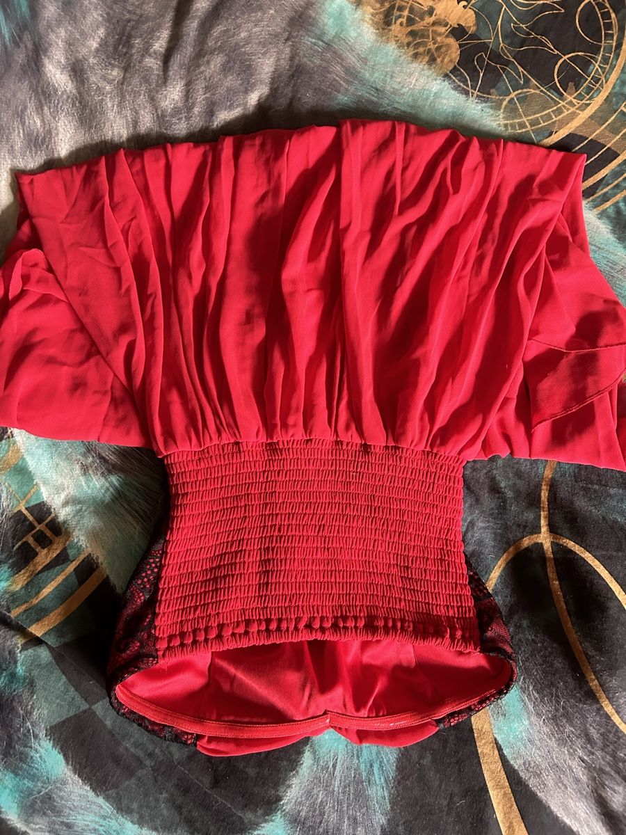 Vestiti: Rotes, trägerloses Abendkleid – Usato da Buchs SG venduto da valiii21 1