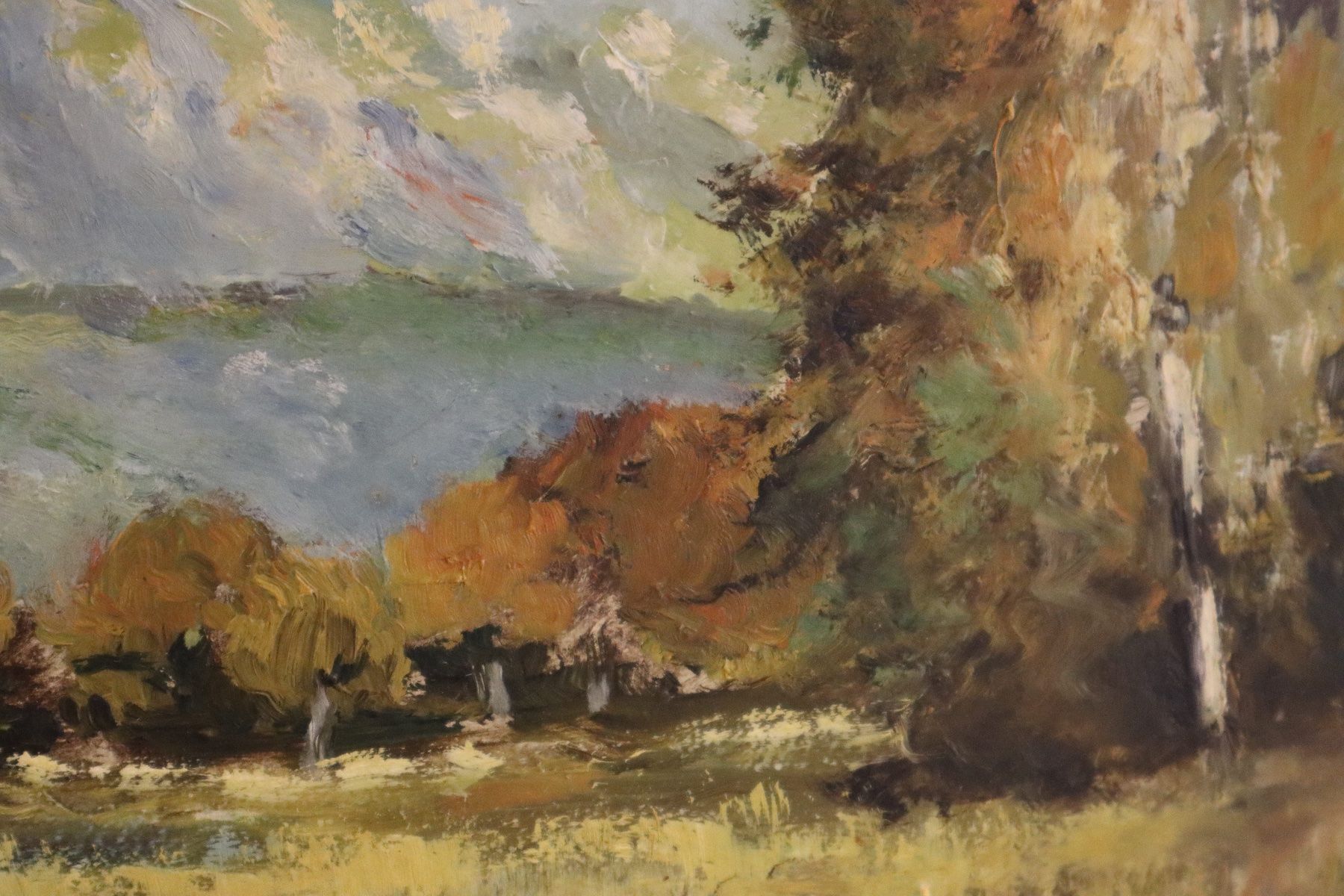 Dipinti: K. SCHMID - Schweizer Alpensee Landschaft 1949 Ölbild sign – Usato da Zürich venduto da KE-Sales 6