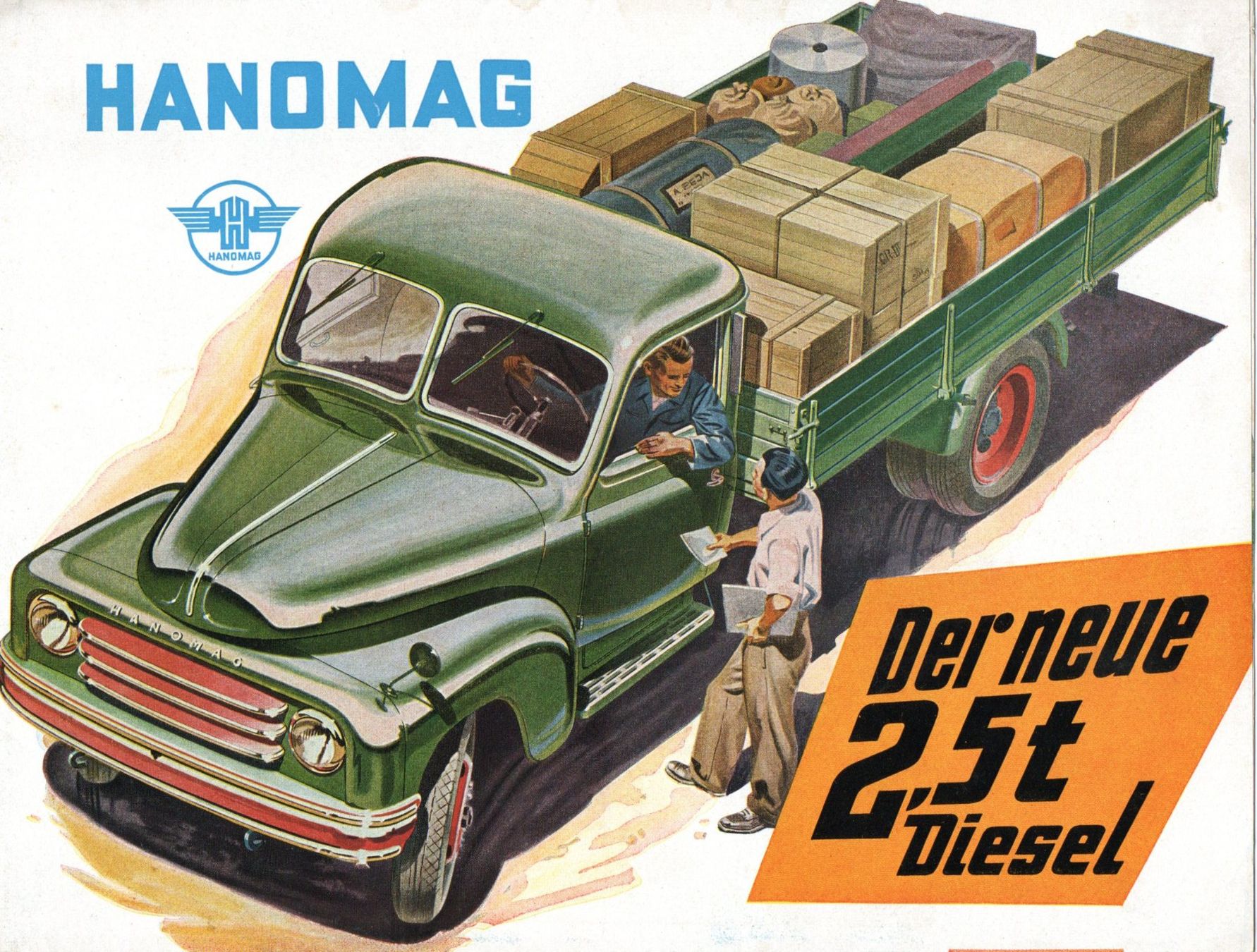 Hanomag 2.5t Diesel - Originalprospekt aus den 50'er Jahren (Gebraucht ...