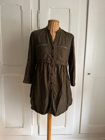 ZARA - Blusenkleid olivgrün XS