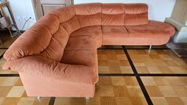 Ecksofa orange Veloursleder gebraucht guter Zustand