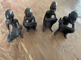Antike afrikanische Holzfiguren 4 Stück
